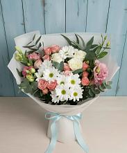 Букет цветов из:  Розы, Лизиантусы и Хризантемы в Воркуте