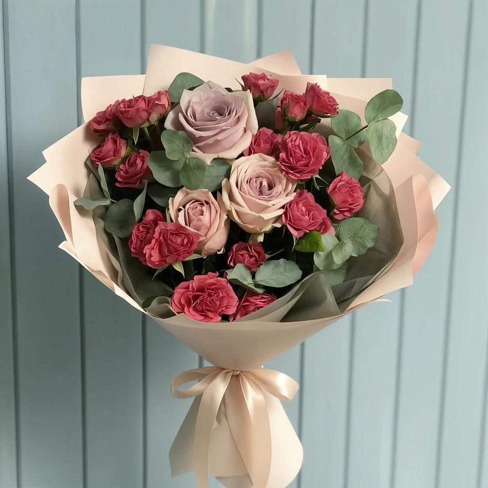 Букет цветов из: Гвоздики и Розы в Воркуте