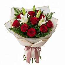 Букет цветов из:  Лилии и Розы в Воркуте