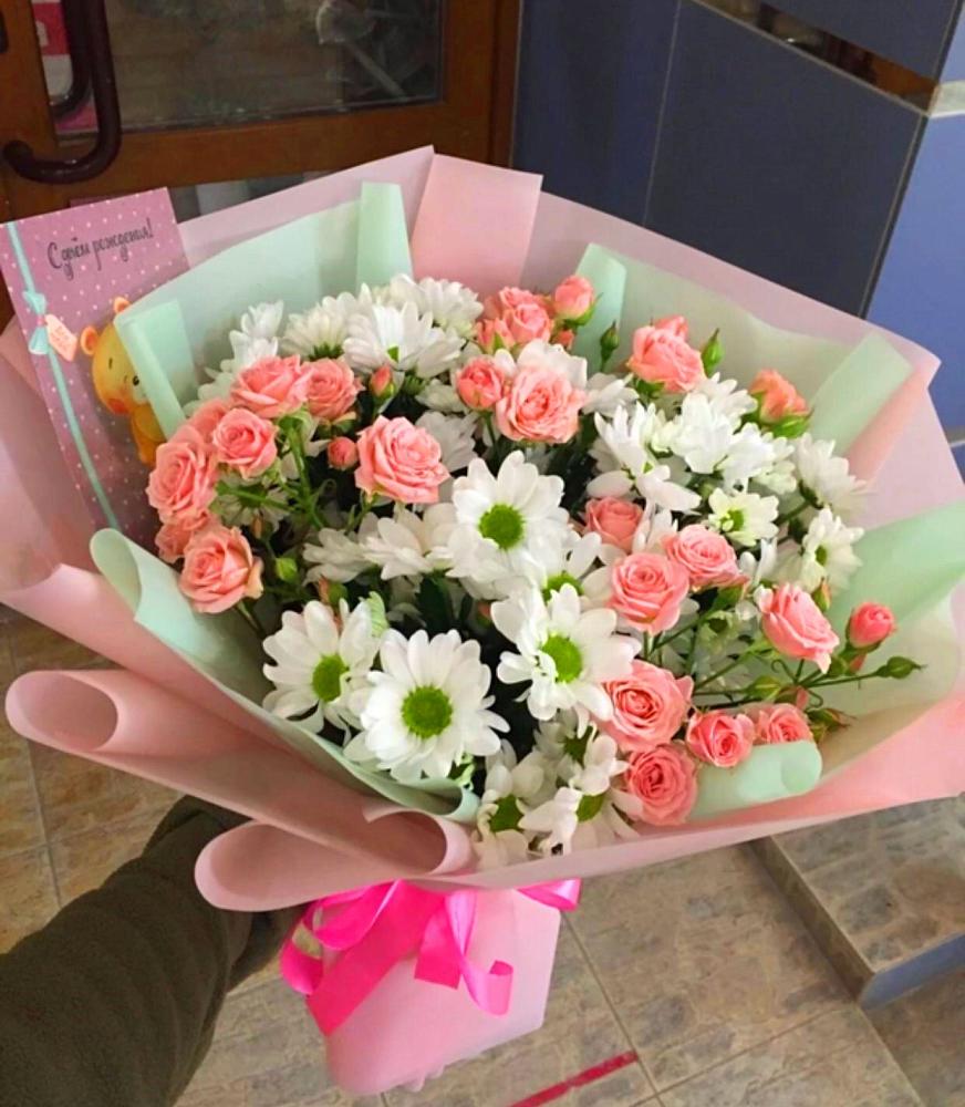 Букет цветов из: Розы и Хризантемы в Воркуте