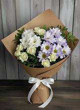 Букет цветов из:  Хризантемы и Розы в Воркуте
