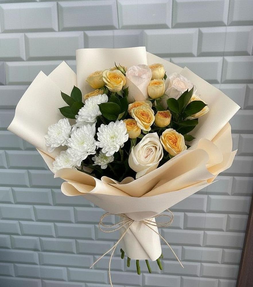 Букет цветов из: Розы и Хризантемы в Воркуте