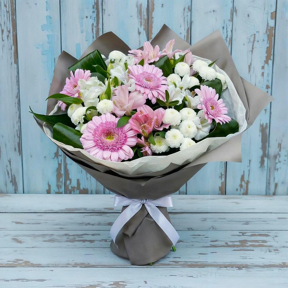 Букет цветов из: Герберы, Альстромерии и Хризантемы в Воркуте