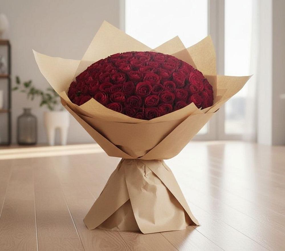Букет 101 Красная роза в Воркуте