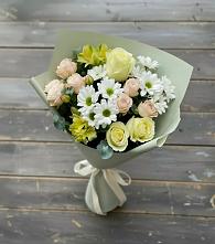 Букет цветов из:  Альстромерии, Розы и Хризантемы в Воркуте