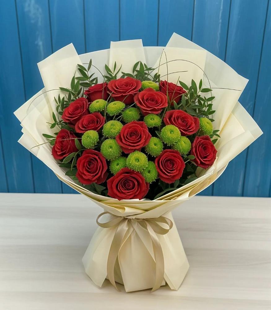 Букет цветов из: Розы и Хризантемы в Воркуте